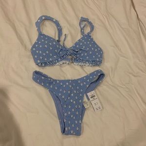 Hollister blue floral bikini. Never worn!